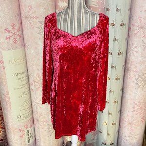 nwot madden nyc xxl bright red velvet longsleeve dress party birthday taylor swi